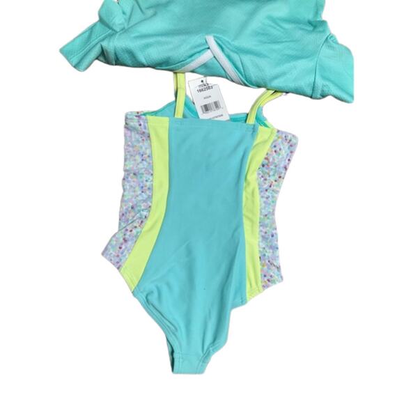 Eddie Bauer Swim Set 2 Piece One Piece Swimsuit & Cover Up Girls Size 3T NEW - Picture 2 of 4